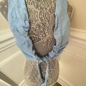 abercrombie & fitch Womens Blue Crop Top Vest Size S New Linen Blend